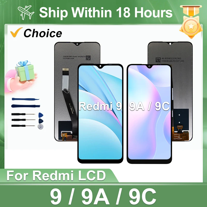 For Redmi 9A LCD M2006C3LG M2006C3MG 9C Display Screen Touch Digitizer For Redmi 9 Display M2004J19G M2004J19C Repacement Parts
