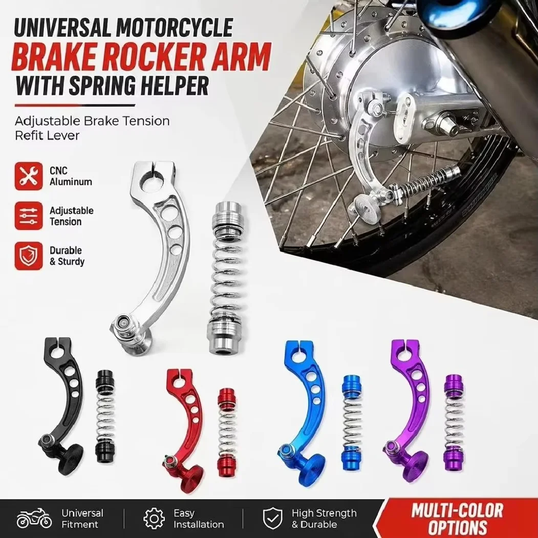 Aluminum Alloy Motorcycle Brake Arm Spring Helper Set CNC Machined Anodized Finish Rear Brake Lever Return Spring