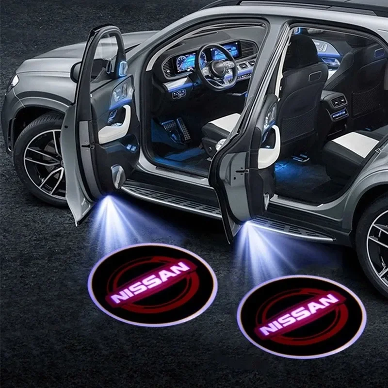 2 قطعة باب السيارة تسجيل ترحيب ضوء LED مصباح إسقاط لنيسان ماكسيما تيتان تيرا ألتيما Teana Amadar نافارا باثفندر كويست