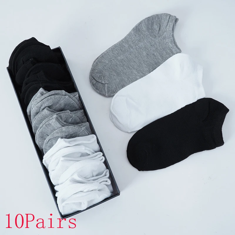 10 Pairs/Lot Woman's Solid Color Summer Socks Soft Lightweight Ankle Casual Boat Low Cut Fashion Short Business Socks