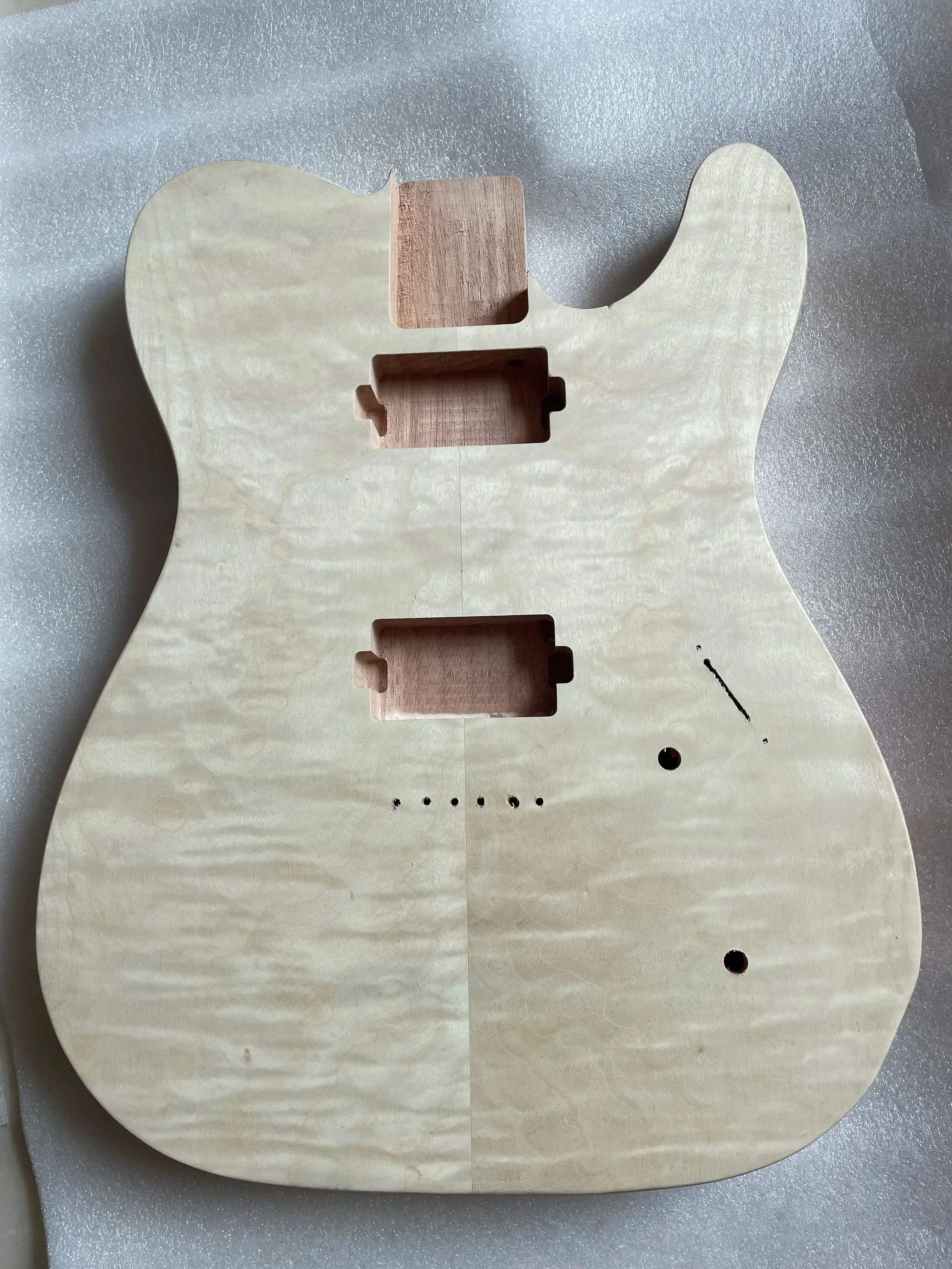 Mahogany Wood Flame Maple Veneer Electric Guitar Barrel DIY Electric Costomized Guitar Barrel Body For TL Style Guitar