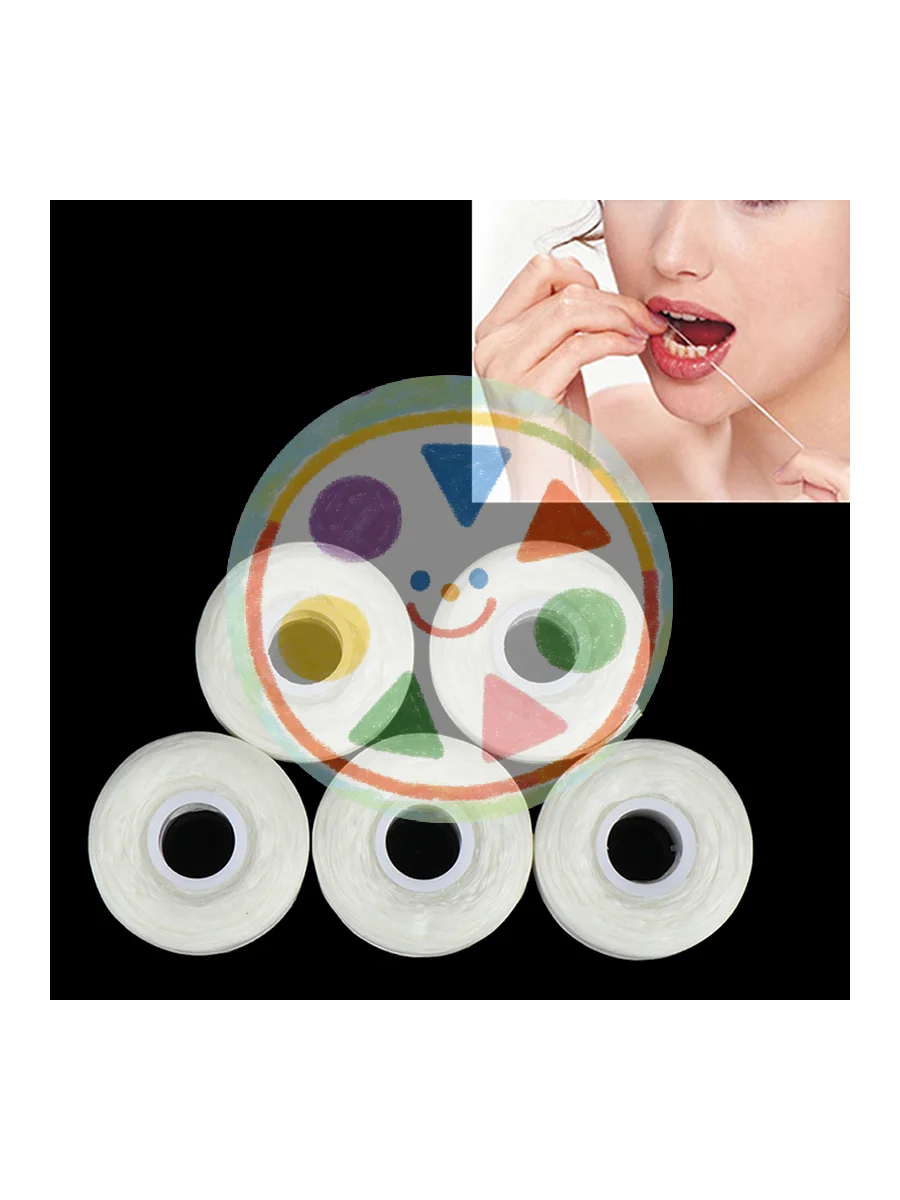 

5 рулонов зубной нити длиной 50 м для гигиены полости рта, чистки зубов, с мятным вкусом, восковая нить для зубов