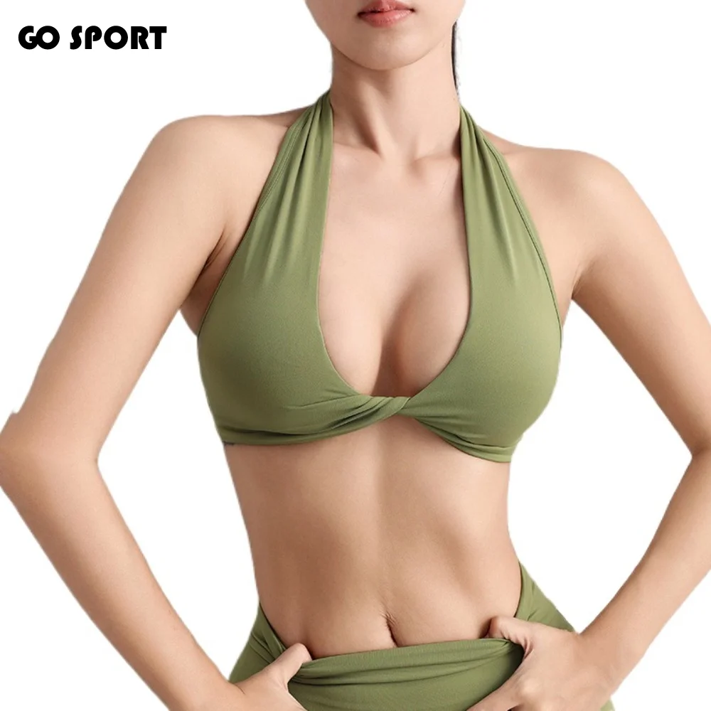 

Спортивный бюстгальтер с открытой спиной, быстросохнущий, бесшовный, для йоги, эластичный, дышащий, спортивное нижнее белье для йоги