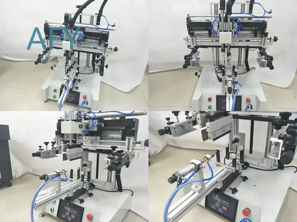 Cal Glass Jar Screen Printing Machine for Round Cylindrical Containers Automatic Manual Hand Press Printer for Bottles Jars