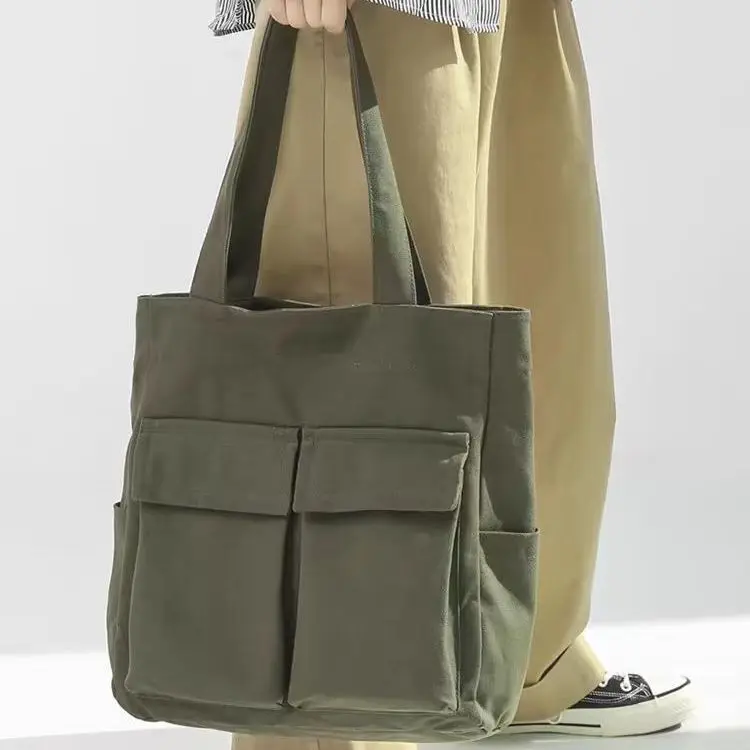 

Retro Canvas Bag Large Capacity Tote Bag Versatile for Commuting and Tutoring Canvas Student Tote Bag for Class