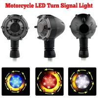 Luces LED de señal de giro para motocicleta, lámpara indicadora de Flash de flujo secuencial, 12V, 10mm, luz LED de giro giratoria de doble color Retro