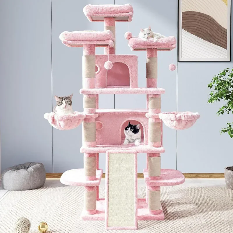 68 Inches Cat Tree Cat Tree House and Towers for Large Cat Tree Scratching Post Multi-Level Large condo