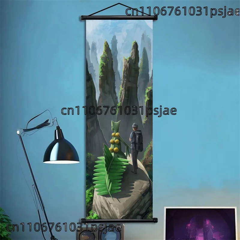 شعبية البوكيمون Sceptile Grovyle التمرير الفن القماش الجدار الشنق المشارك شخصيات كرتونية ديكور المشجعين جمع هدايا الطلاب