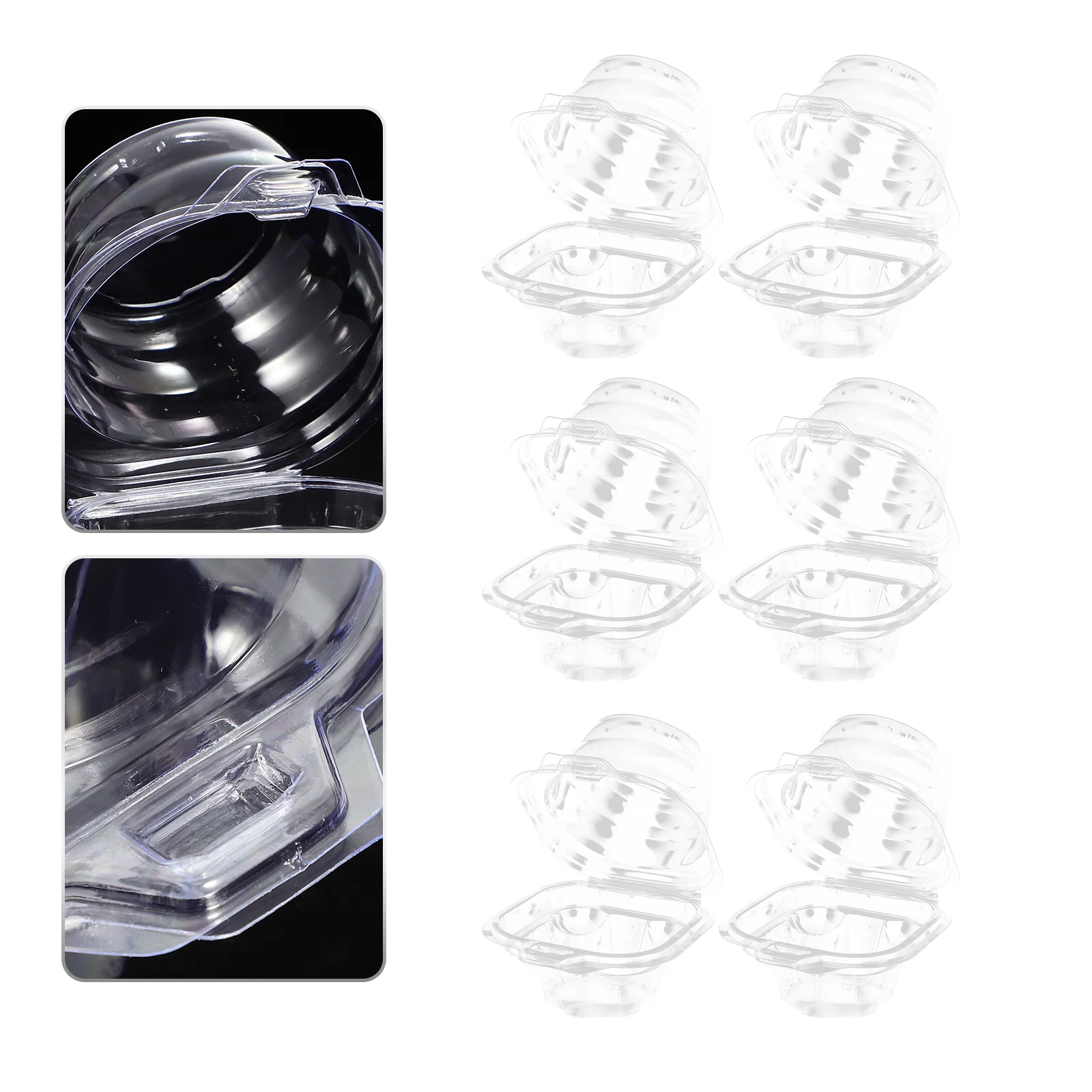 

50 Pcs Cake Packing Box Charcuterie Cupcake Stand Holder with Lid Baking Supplies Cookies Boxes Transparent Cases