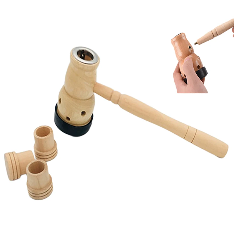 (Ce14)Wooden Moxibustion Tool Handle Gourd Moxa Roll Burner Warm Body Massage Burning Chinese Herbal Medicine Penetrate Meridian
