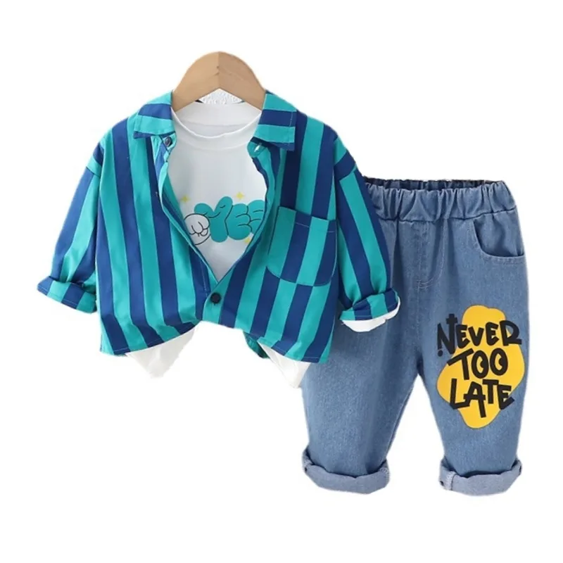 New Spring Autumn Baby Boys Clothes Suit Children Striped Shirt T-Shirt Pants 3Pcs/Sets Toddler Casual Costume Kids Tracksuits