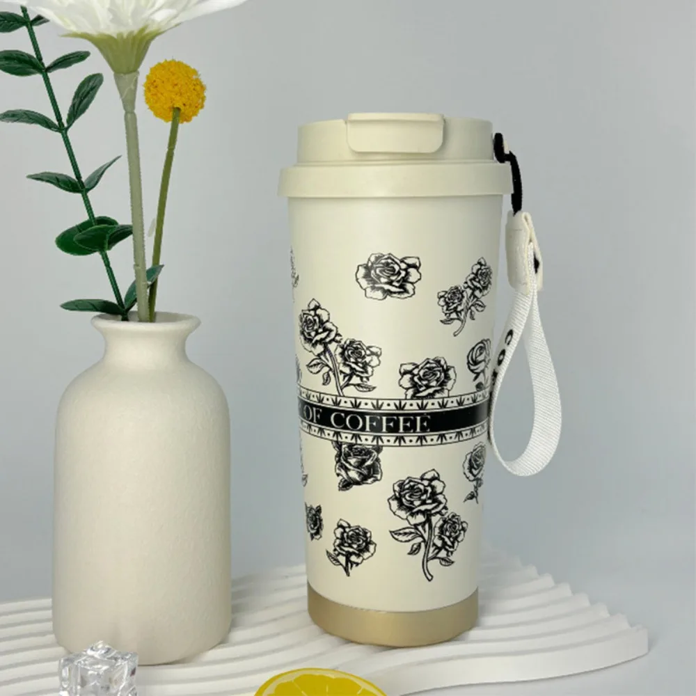 Neue 530 ml Kaffeetasse Große Kapazität Doppelschicht Thermobecher Tragbare Edelstahl Vakuumbecher Drink