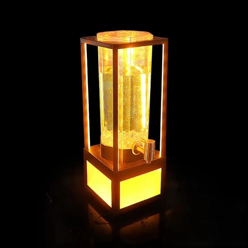 Creative New Acrylic Drink Dispenser 3L Beer Cooler Tower Draft PC Material LED Wine Cannon for KTV Nightclubs
