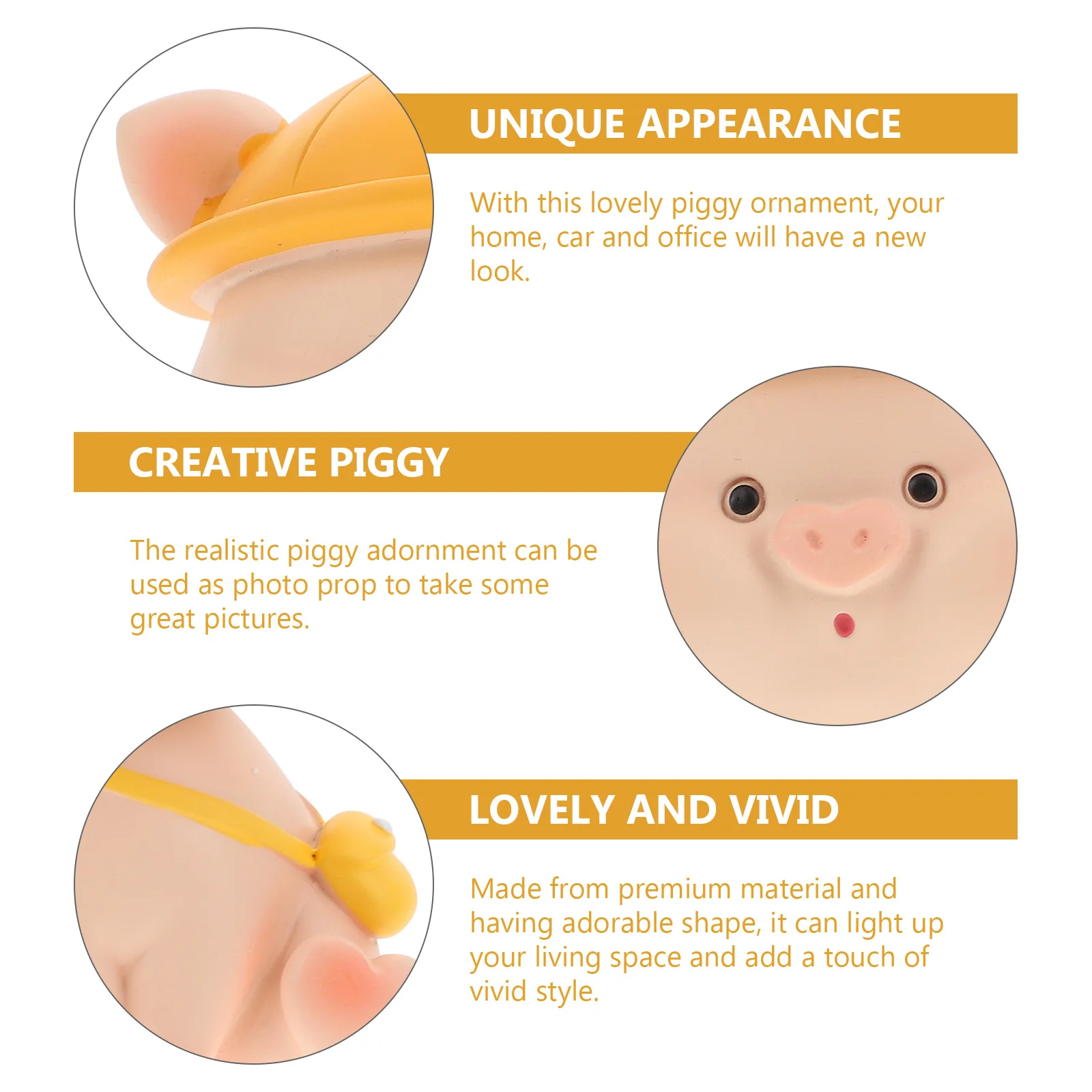 

Mini Resin Piggy Shaking Head Ornament Creative Car Desktop Decor Cartoon Interior Piggy Craft Decoration Resin Car Decor