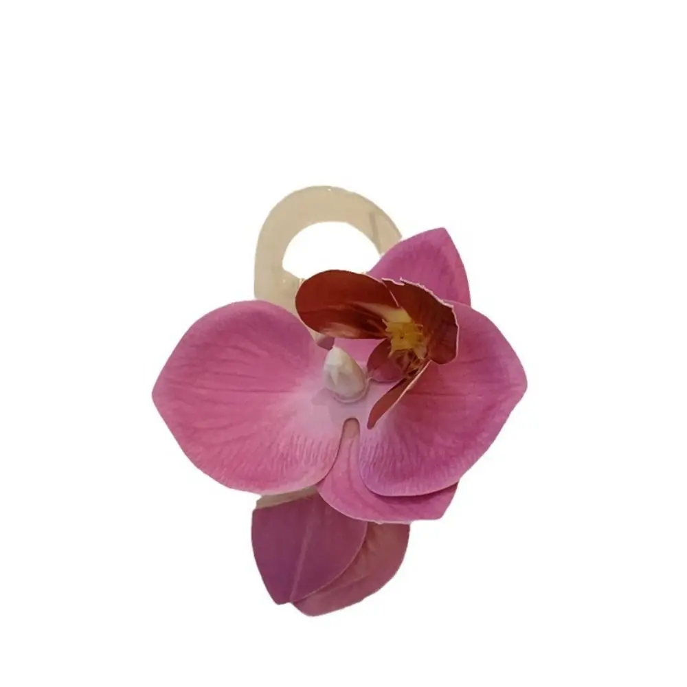 

Butterfly Orchid Flower Hair Claw Cloth Ponytail Clip Orchid Hair Clip Bohemia Barrettes Headdress Large Shark Clip Daily