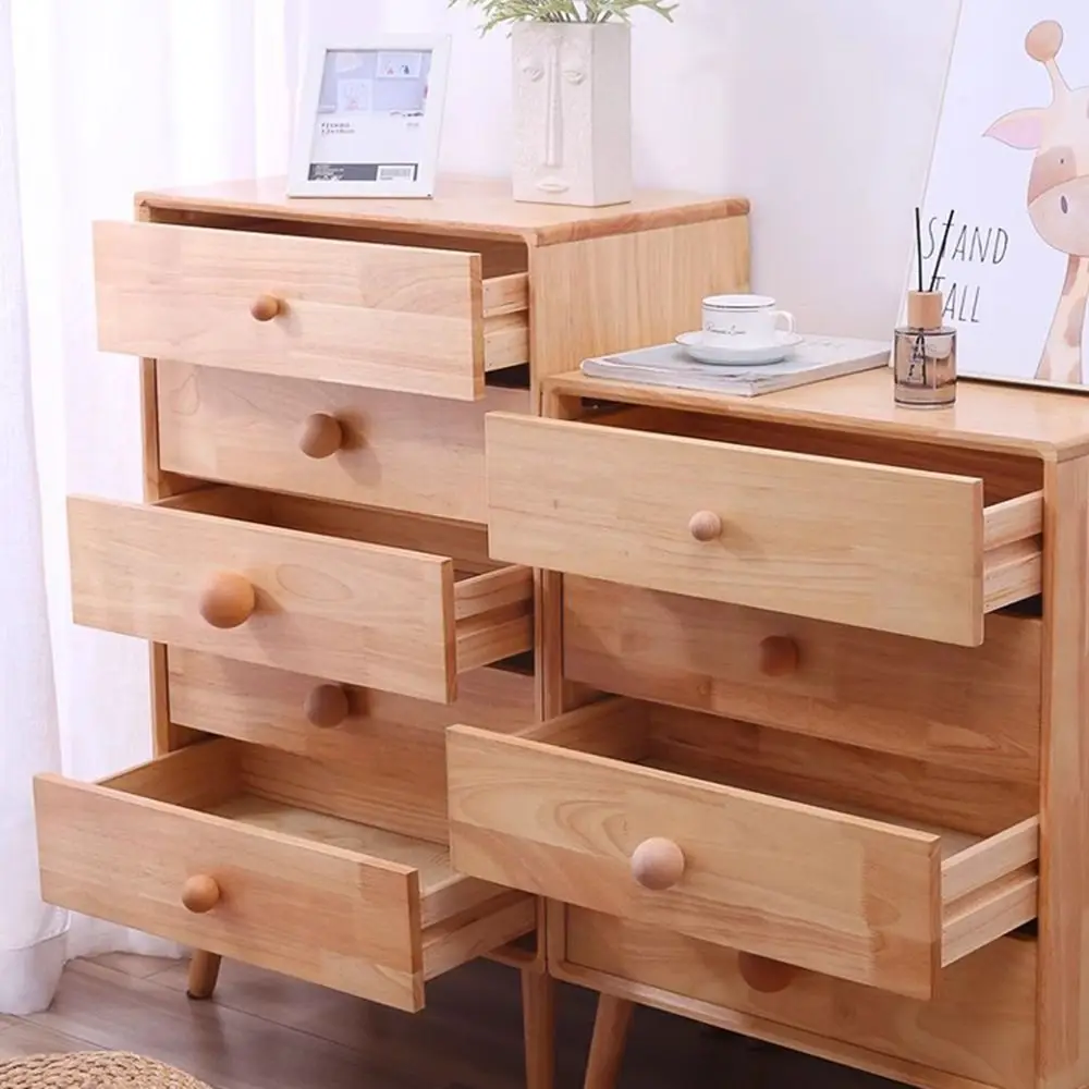 Accessories Nordic Cupboard Wardrobe Pulls Round Simple Wooden Door Handles Beech Wardrobe Knob Home Decoration