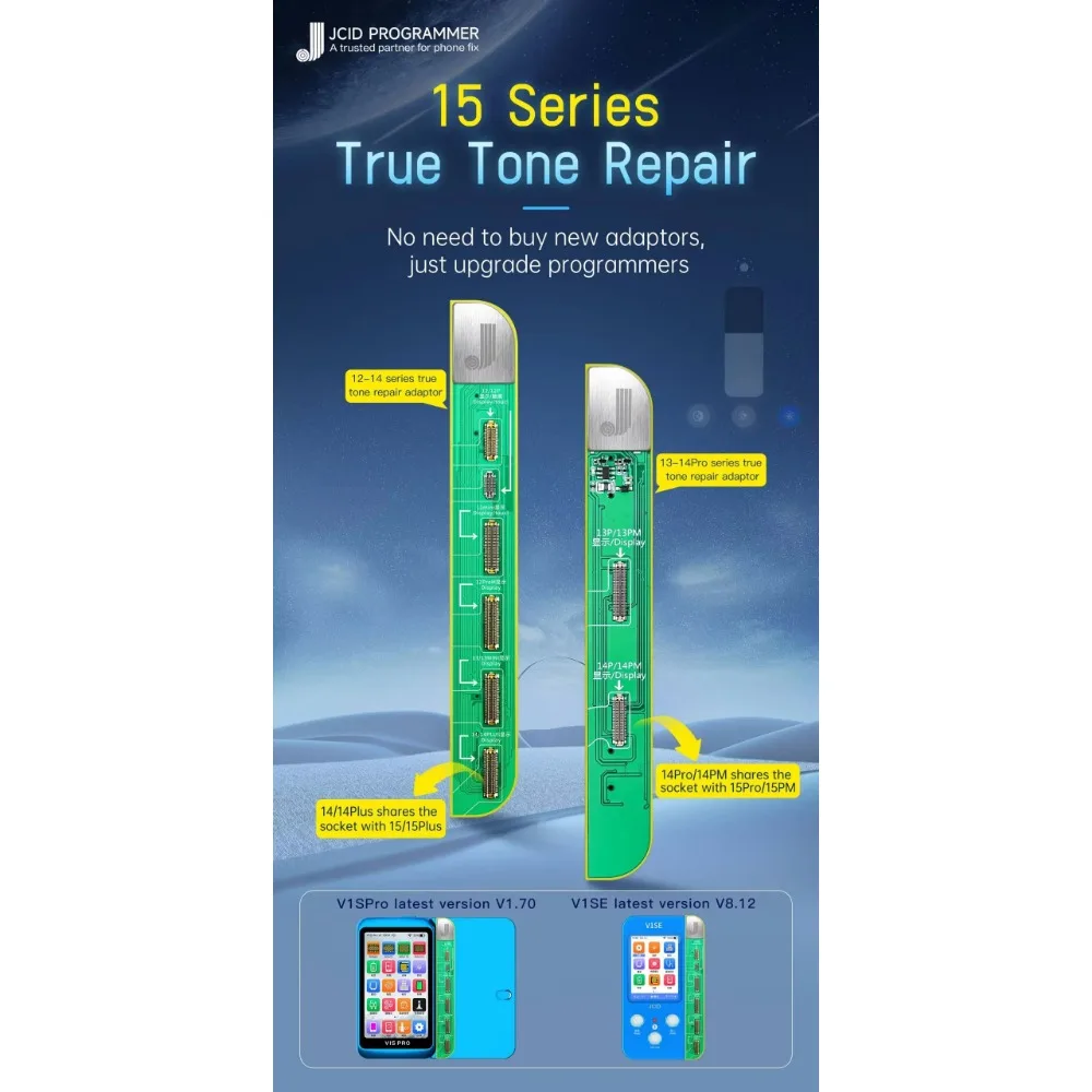 JCID-Convertisseur de sensibilité d\'écran de programmeur V1SE, réparation de documents d\'origine LCD True Tone, iPhone 7, 8, X, 11, 12, 13, 14, 15