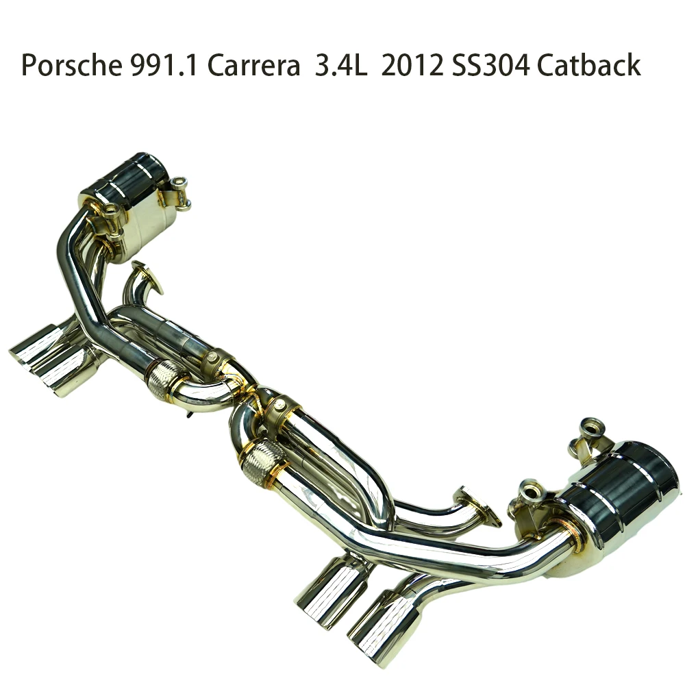 Stainless Steel Racing Performance Exhaust Muffler with Car Vacuum Valve for Porsche 991.1 Carrera 3.4L 2011 New Condition