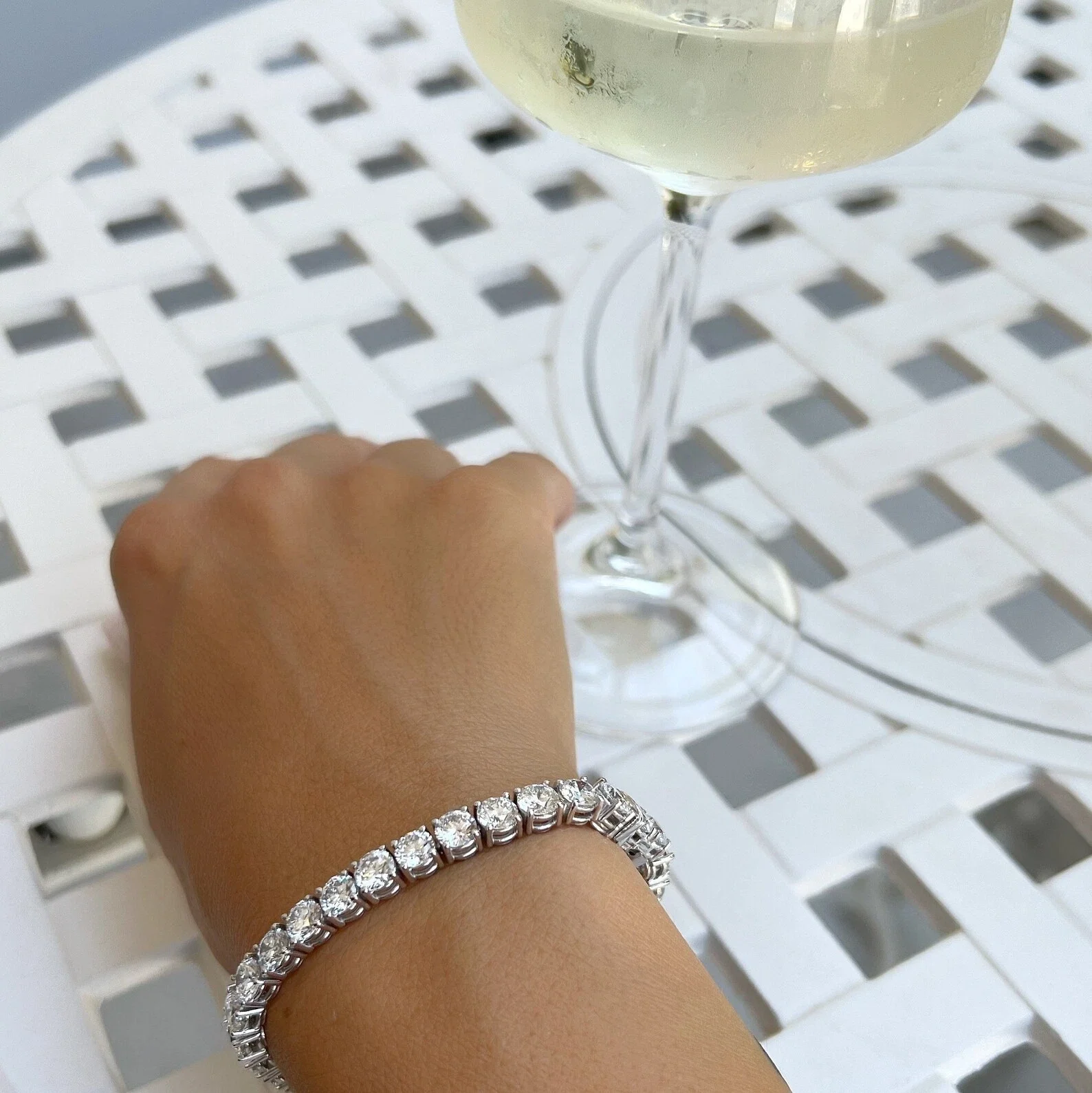 5MM Each Stone Round Lab Grown VS-VVS DEF Diamond Men's & Women's Tennis Bracelet Platinum 950 High Quality Jewelry