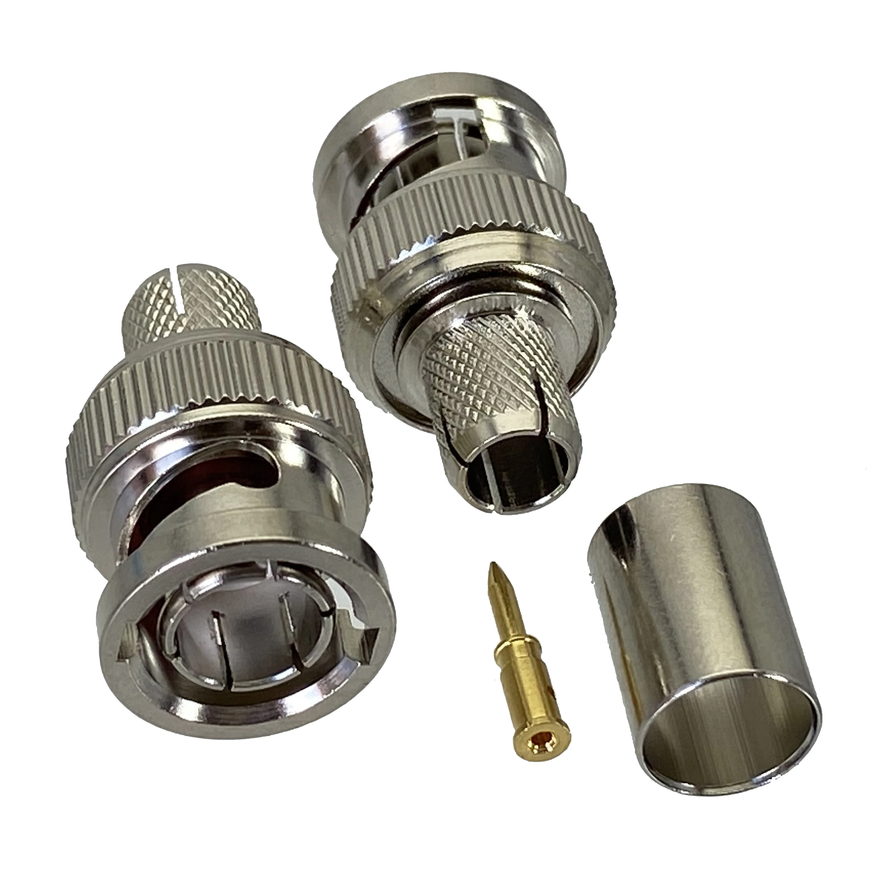 Connector BNC male plug crimp RG5 RG6 LMR300 RG304 cable 75ohm RF Coaxial adapter Straight