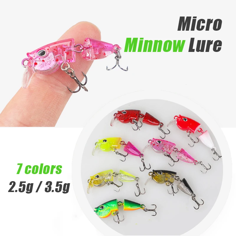 1pc Artificial 2 Segment Bait 2.5g/3.5g Micro Jointed Floating Minnow Lure Full Water Depth Japanese‑Style Stream Lure Tackle