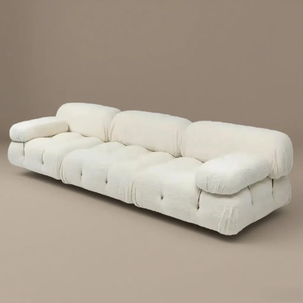 Modern Minimalist Block-Style Fabric Sofa Creative Compact Living Room& Balcony Seating with Trendy Upholstery WebPopular Design