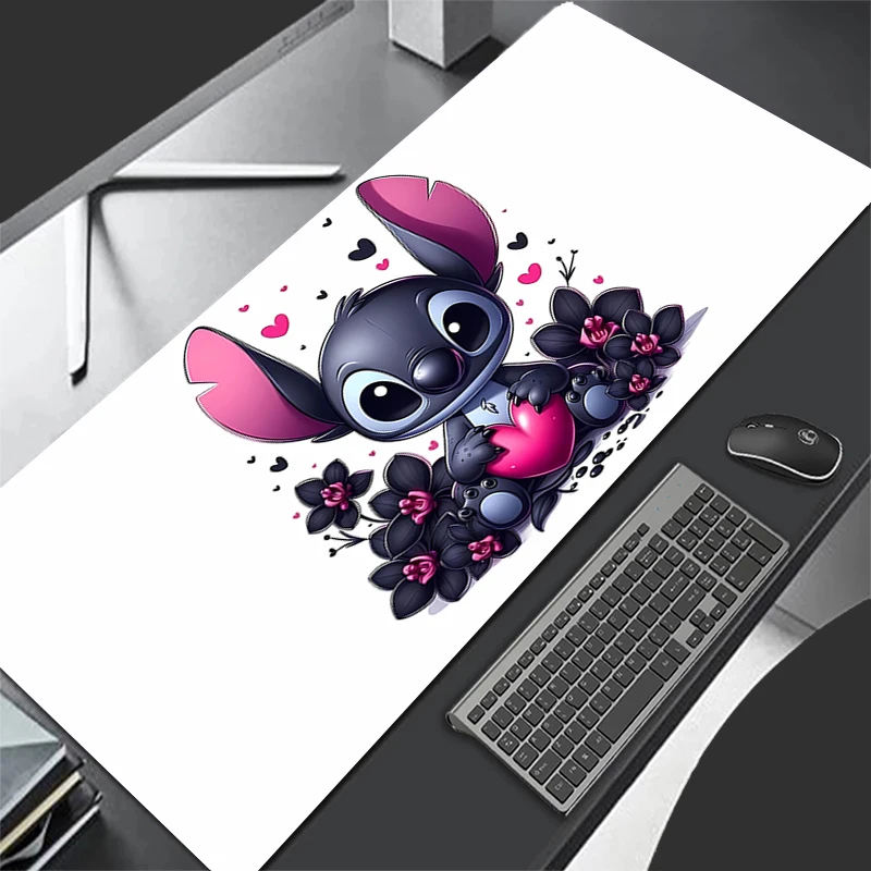 Tapis de souris Stitch Anime pour adolescents, beaux accessoires de jeu de dessin animé, clavier, sous-souris d'ordinateur portable, bureau, polymères, cadeaux