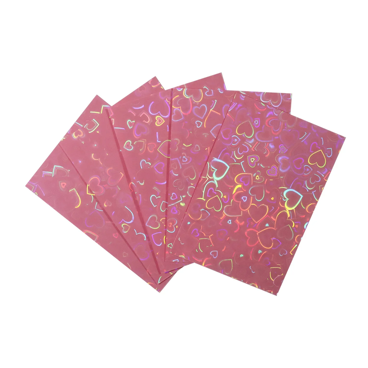 50pcs/Lot Oblique Heart Laser Flashing Card Sleeves for KPOP YGO Trading Cards Protector Holographic Foil Colorful Protect Cover