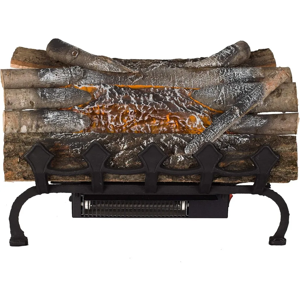 

Pleasant Hearth L-20WGH Electric Log with Crackling Sound, Grate, and Heater - Natural Wood Look