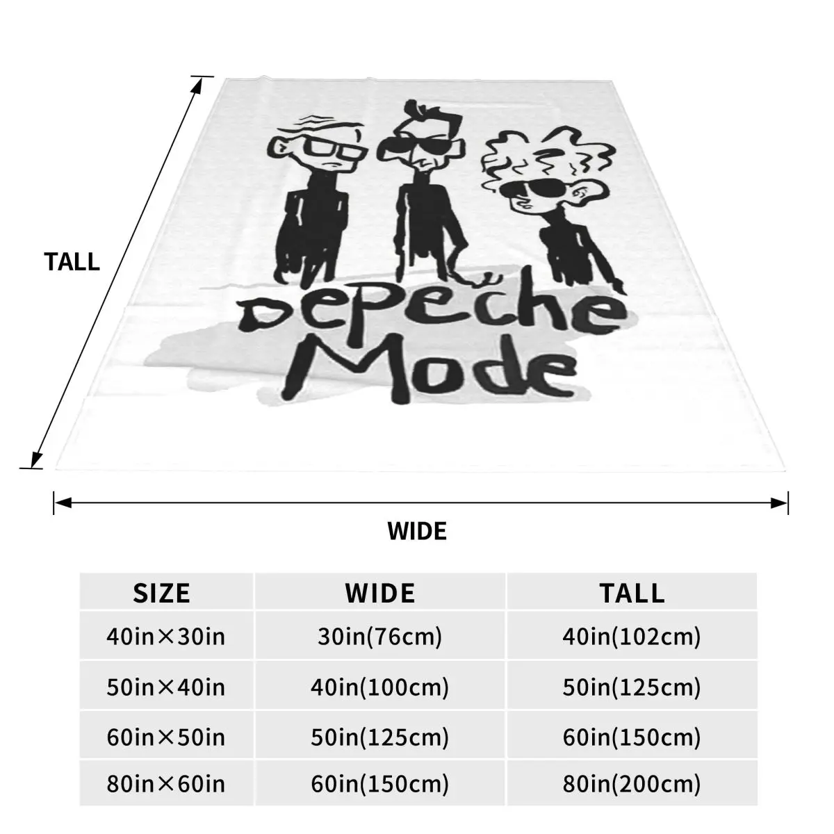 Kawaii Depeches DM Mode Musician World Tour Blanket Fleece Sofa ThrowPortable for Home Bedroom Outdoor Throws Bedspread Quilt