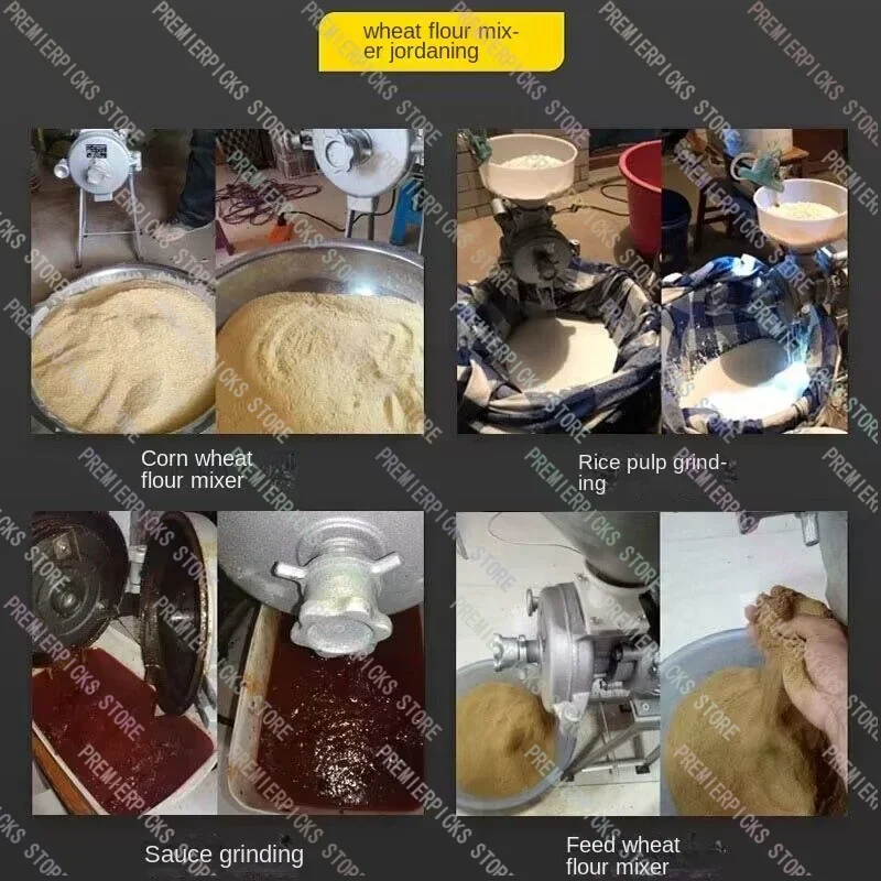 1500W Type Dry and Wet Soybean Grinder Superfine Grinding Corn Rice Wheat Flour Crusher Pulverizer Feed Mill Machine