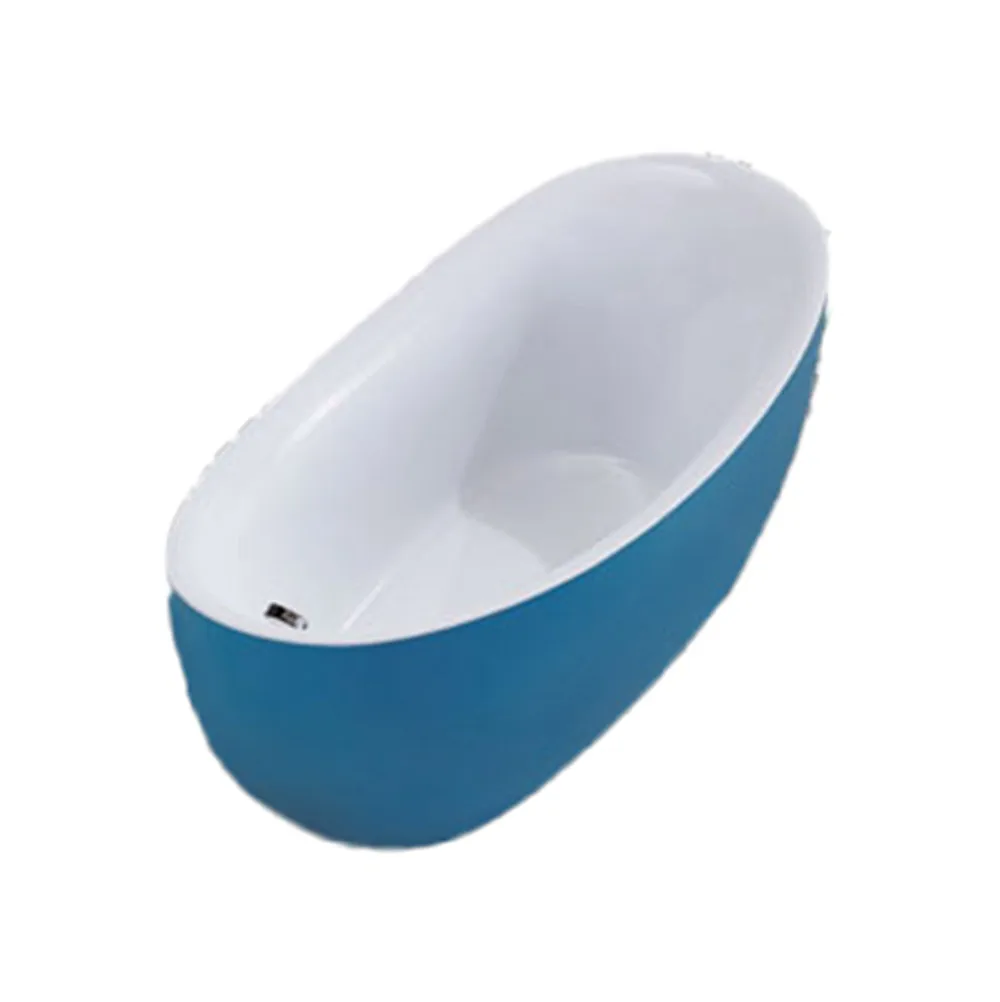

Custom Modern White Acrylic Soaking Freestanding Oval Bath Tubs 1 Person Eco-Friendly Portable Drainer for Indoor Hotel Bathroom