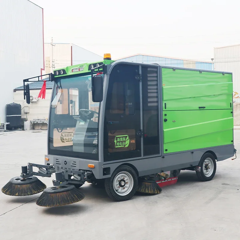 Equipped With Bin Cleaning Full Closed Electric Street Sweeper On Road Floor Sweeper