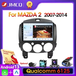 Jmcq 2din android 13 rádio estéreo do carro reprodutor de vídeo multimídia navegação gps para mazda 2 mazda2 2007-2014 unidade principal carplay