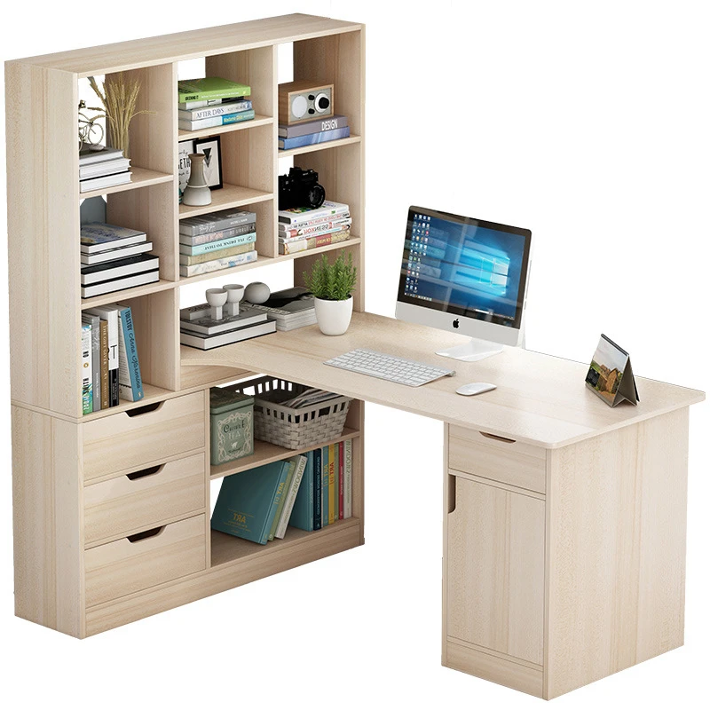 simple and economical computer desk home with bookshelf  student study