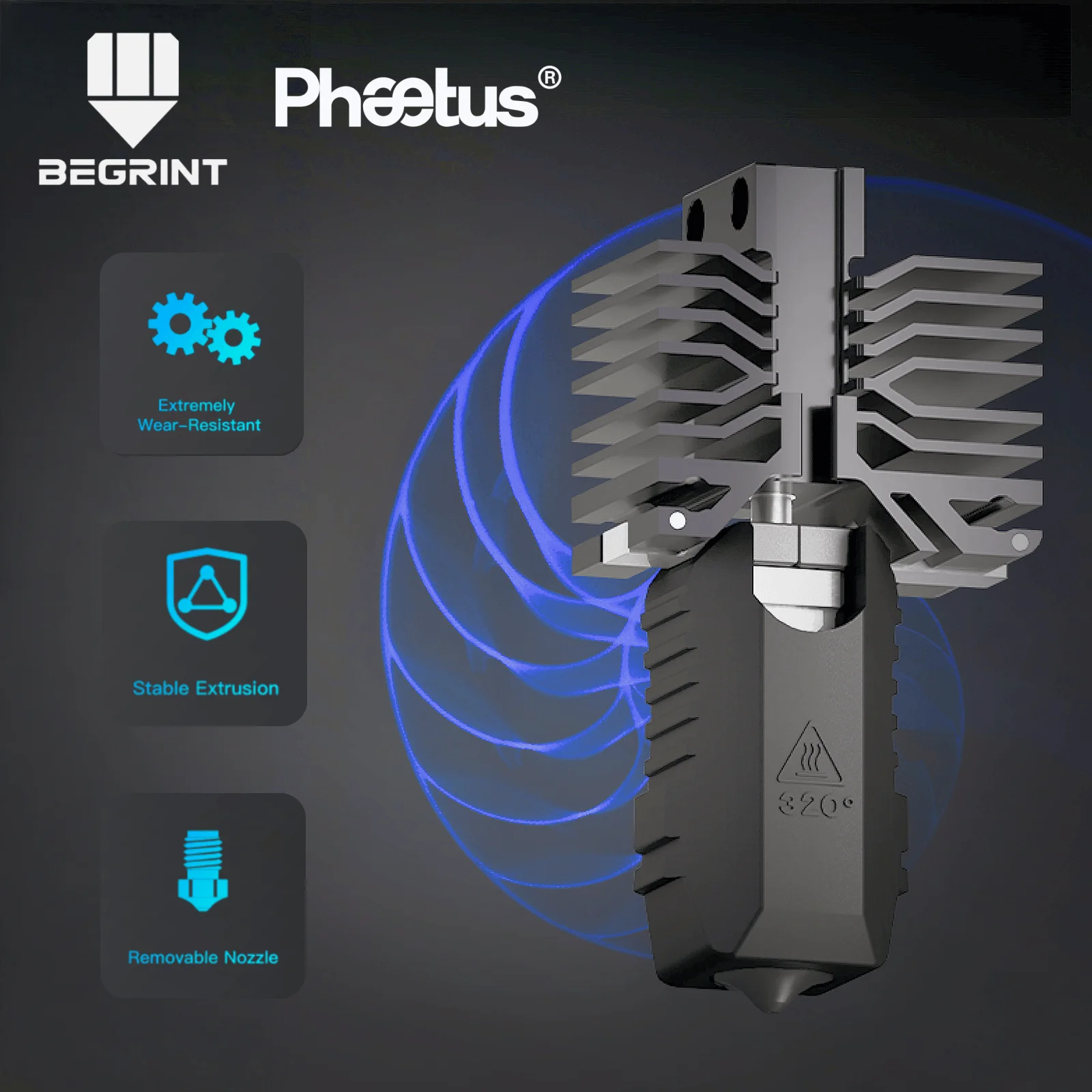 

Phaetus New Conch Hotend для QIDI Plus4, высококачественная насадка для торцевых покрытий, износостойкая насадка высокой твердости для 3D-принтера Plus4