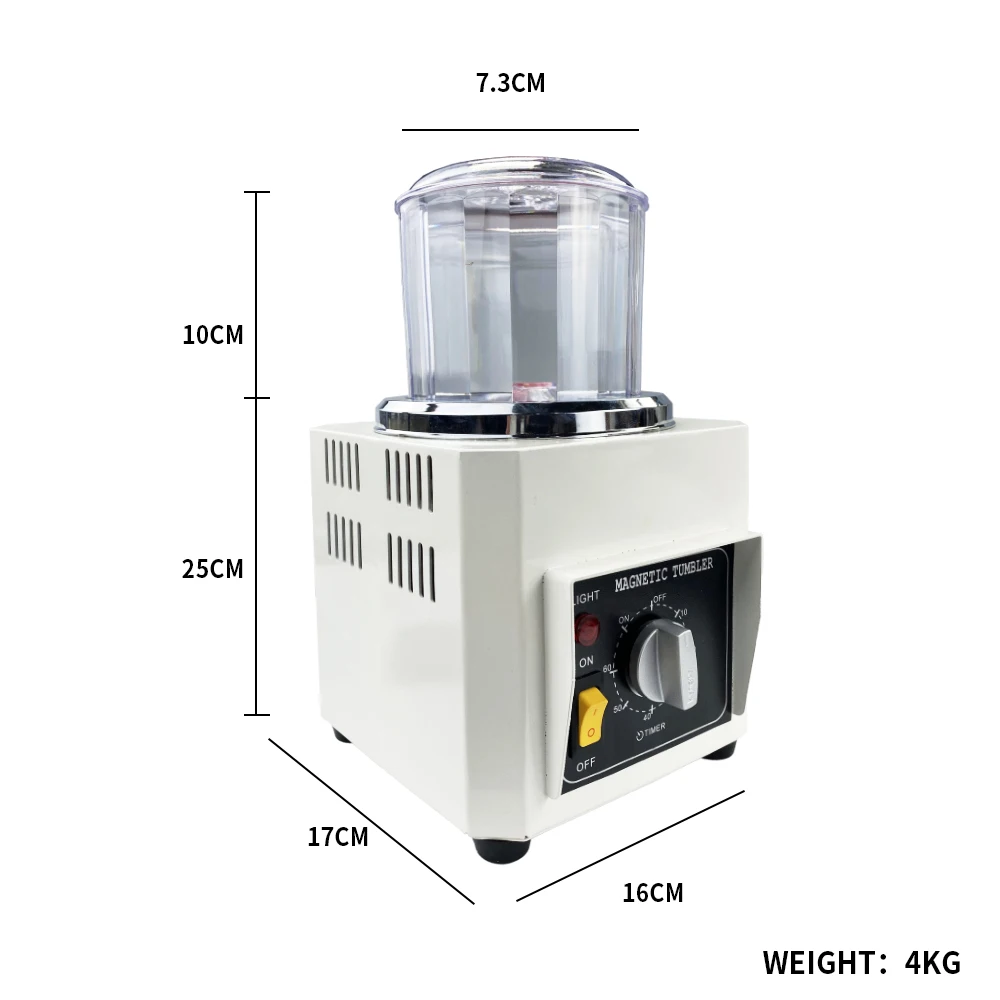 Imagem -05 - Máquina de Polimento Magnético Tumbler Mini Acabamento Ferramenta de Limpeza para Faça Você Mesmo Polidor de Jóias ac 110v 220v Niupika-kt-90