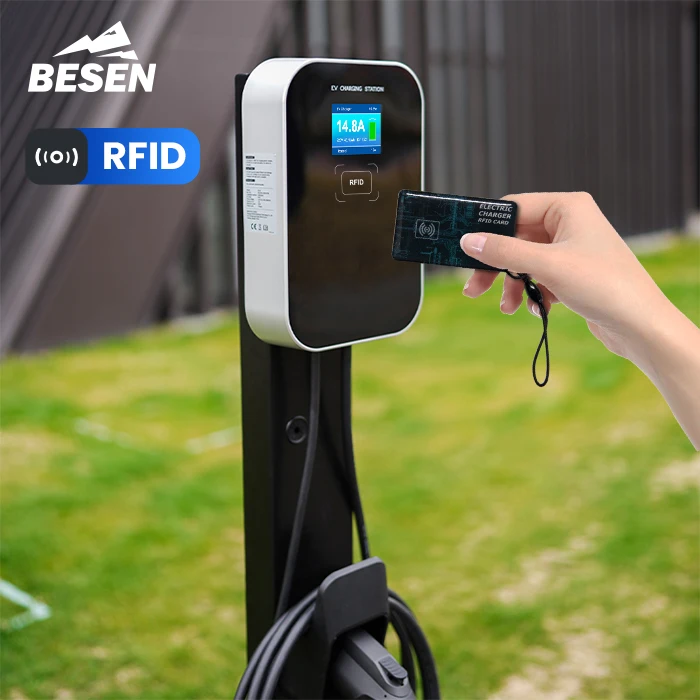 3.6kw 16A RFID Swipe Card Wall-Mounted EV Charging Station For Outdoor/Indoor