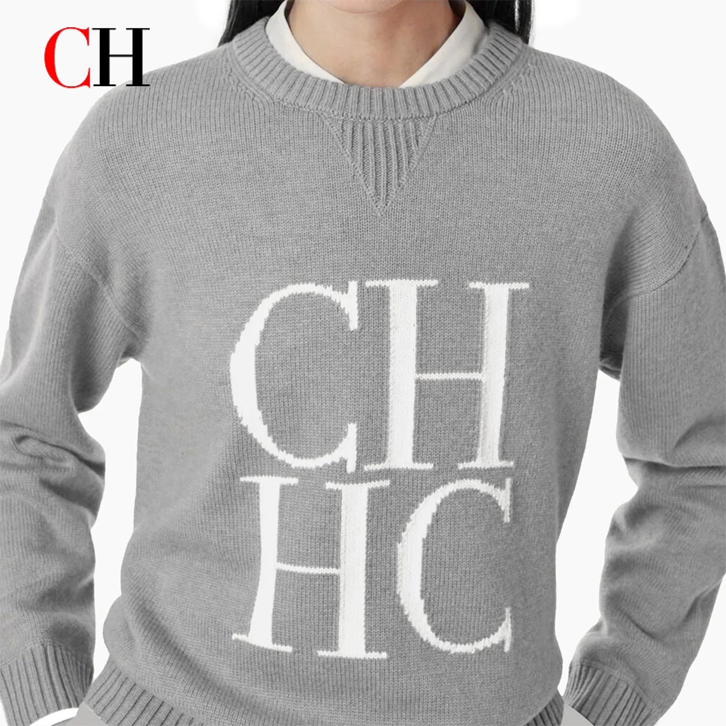 CH Autumn Women Hoodie Casual Long Sleeve Knitwear Street Sportswear Fiber and Nylon Soft Stretch Pullover Women Sweatshirt