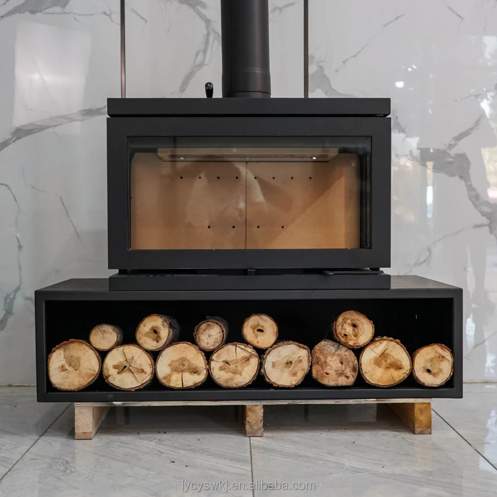 

【Hot】Hanging Fireplace Stove Three-sided Fire Fireplace Multi-fuel Stove Woodstove Wood Fireplace Popular in Europe Market