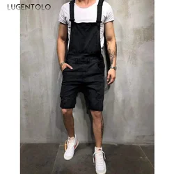 Jean Overalls Men Hole Fashion Summer Shorts Straight Large Size Casual Streetwear Mens Clothing