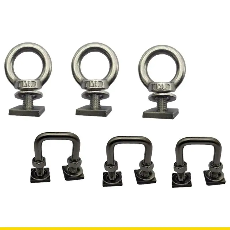 SZCH 6Pc Eye T Slot Bolt Tie Down Anchoring T Track Mount Tie Down Anchors