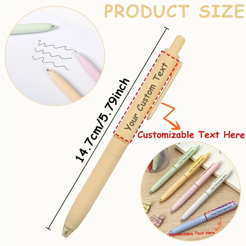 38pcs Customizable Ballpoint Pens Personalized Name UV Printing Logo 0.8mm Black Ink for Student Office School Stationery Gifts