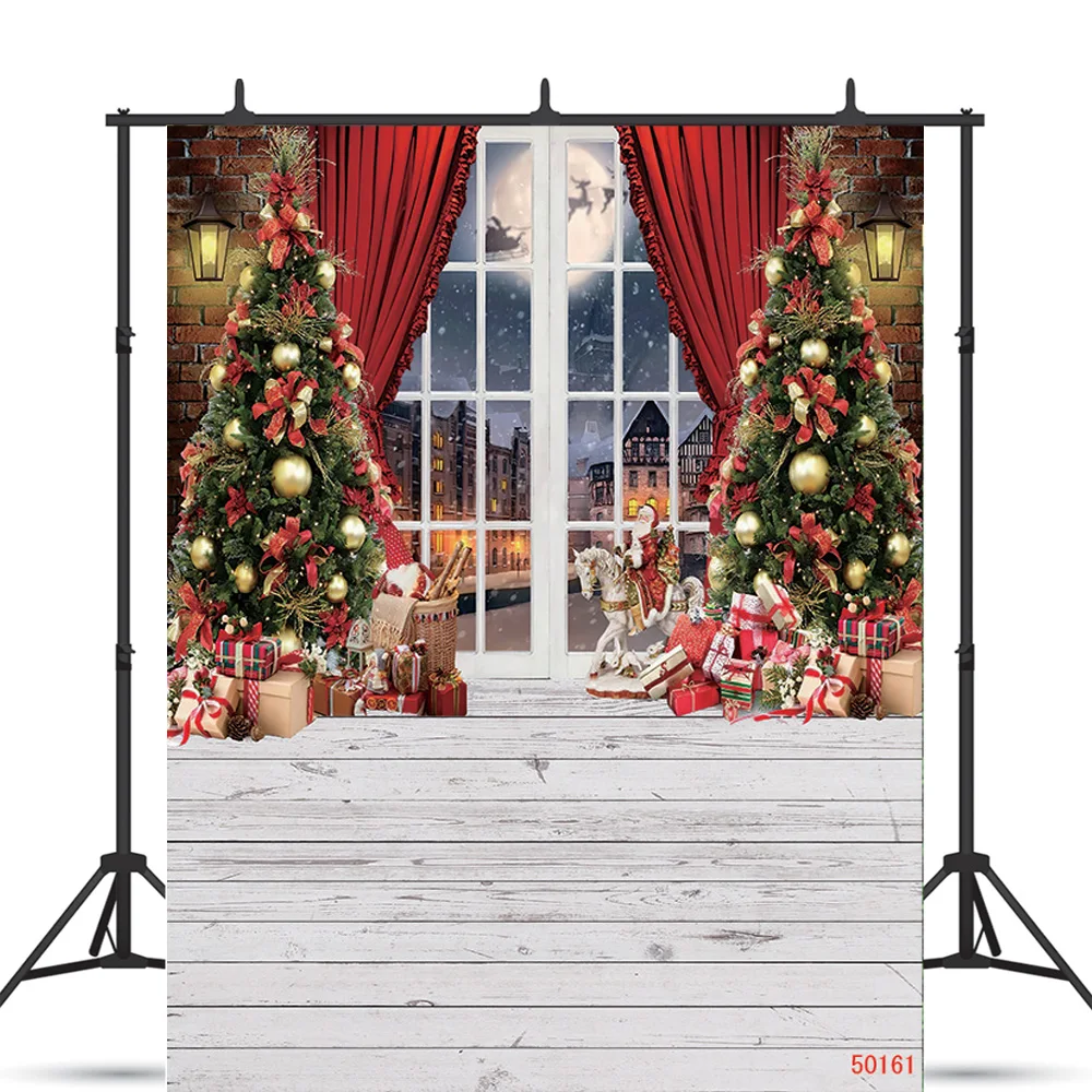 

Nitree Art Fabric Christmas Theme Photography Background Props Pine Tree Family Festival Backdrops For Photo Studio ZM-11