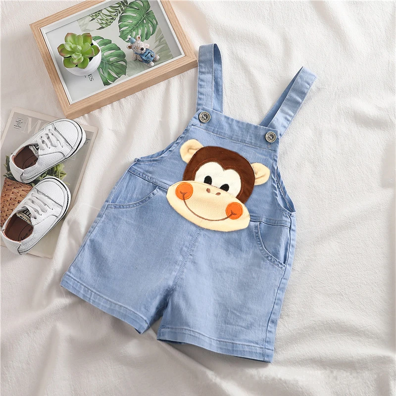 IENENS Summer Baby Shorts Boys Cotton Overalls Clothes Short Pants Toddler Infant Denim Shorts Soft Thin Dungarees