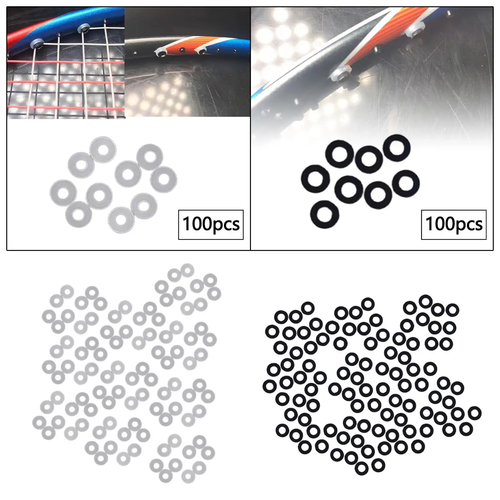 

100 Pieces Badminton Grommets Universal for Double Single String Holes Rings