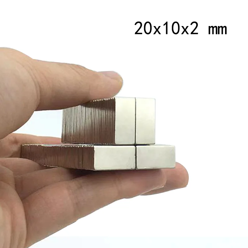 5/10//20/50Pcs 20x10x2 Neodymium Magnet 20mm X 10mm X 2 N35 NdFeB Block Super Powerful Strong Permanent Magnet Strong Magnet