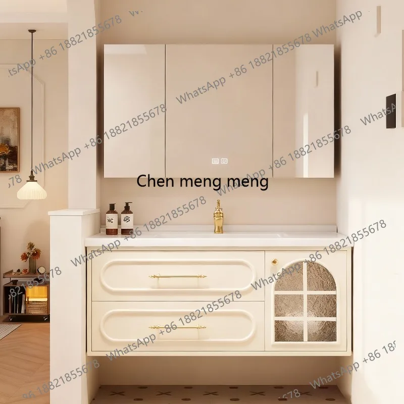 

French style retro bathroom cabinet combination sink toilet wall-mounted sink bathroom cabinet