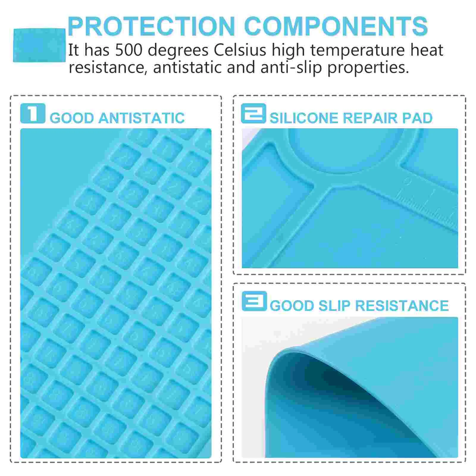 Silicone Repair Mat High Temperature Resistance Blue Screw Tray Maintenance Platform