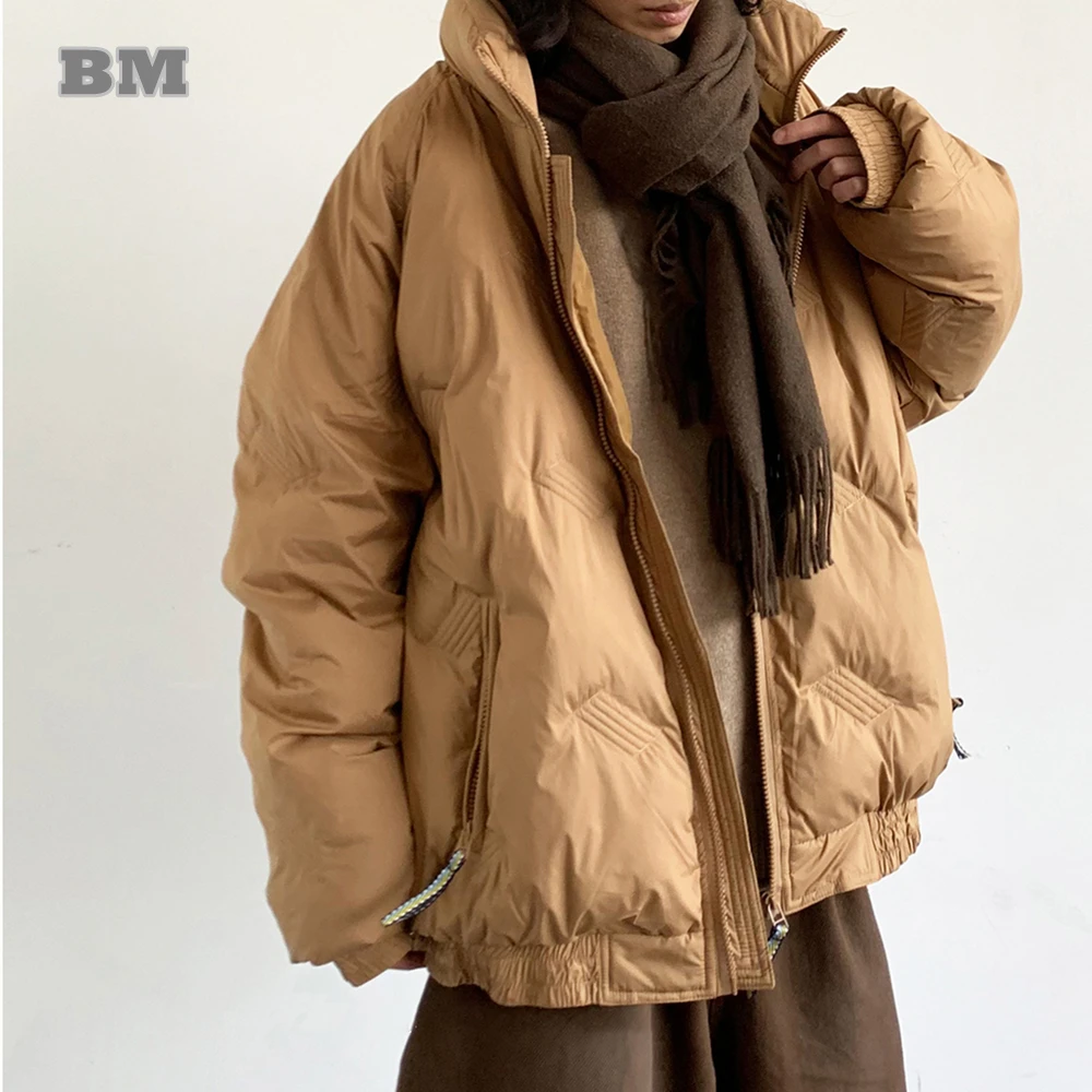 Winterkoreaanse Vintage Opstaande Kraag Katoenen Gewatteerd Jack Voor Heren Dames Harajuku Fashion Casual Jas Unisex Parka 'S